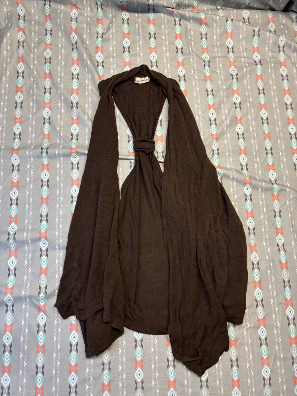 🍄🪽Zenana Outfitters Brown Sleeveless Open-Front Lightweight Cardigan